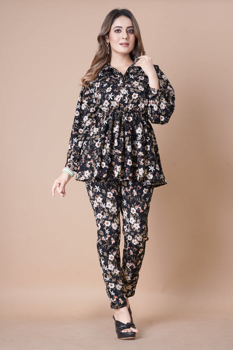 BALTIC SEA FLOWER PRINTED TOP AND PANT CO-ORD SET