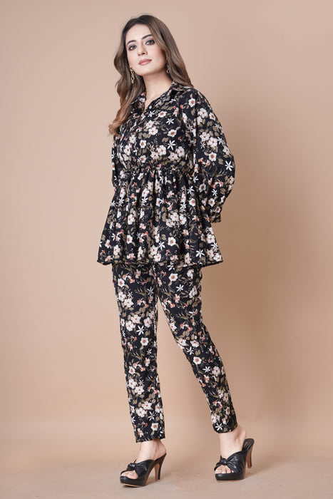 BALTIC SEA FLOWER PRINTED TOP AND PANT CO-ORD SET