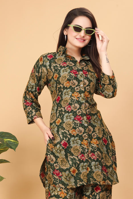 SRUSHTI PRINTE CO-ORD SET MAHENDI