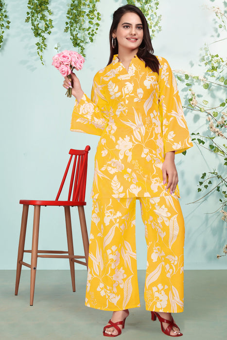 NACEY PRINTED CO-ORD SET YELLOW