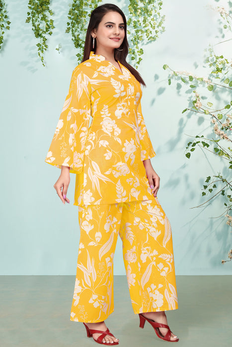 NACEY PRINTED CO-ORD SET YELLOW