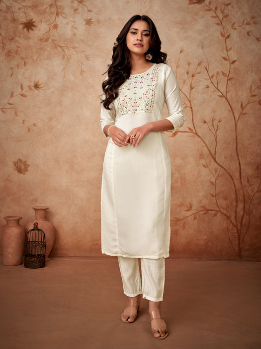 WHITE WITH DIGITAL PINT KURTA SET