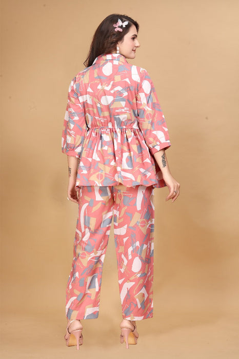 FLAMINGO PINK TOP AND PANT CO-ORD SET