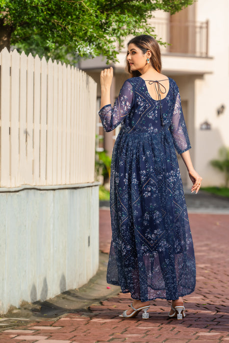 NILE BLUE MAXI GOWN