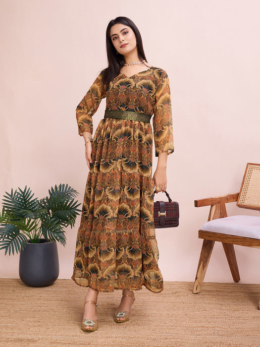 WOODY BROWN PRITEND MAXI GOWN