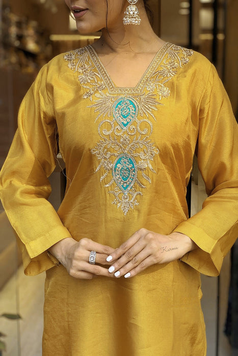 TURMERIC YELLOW KURTI WITH PANT