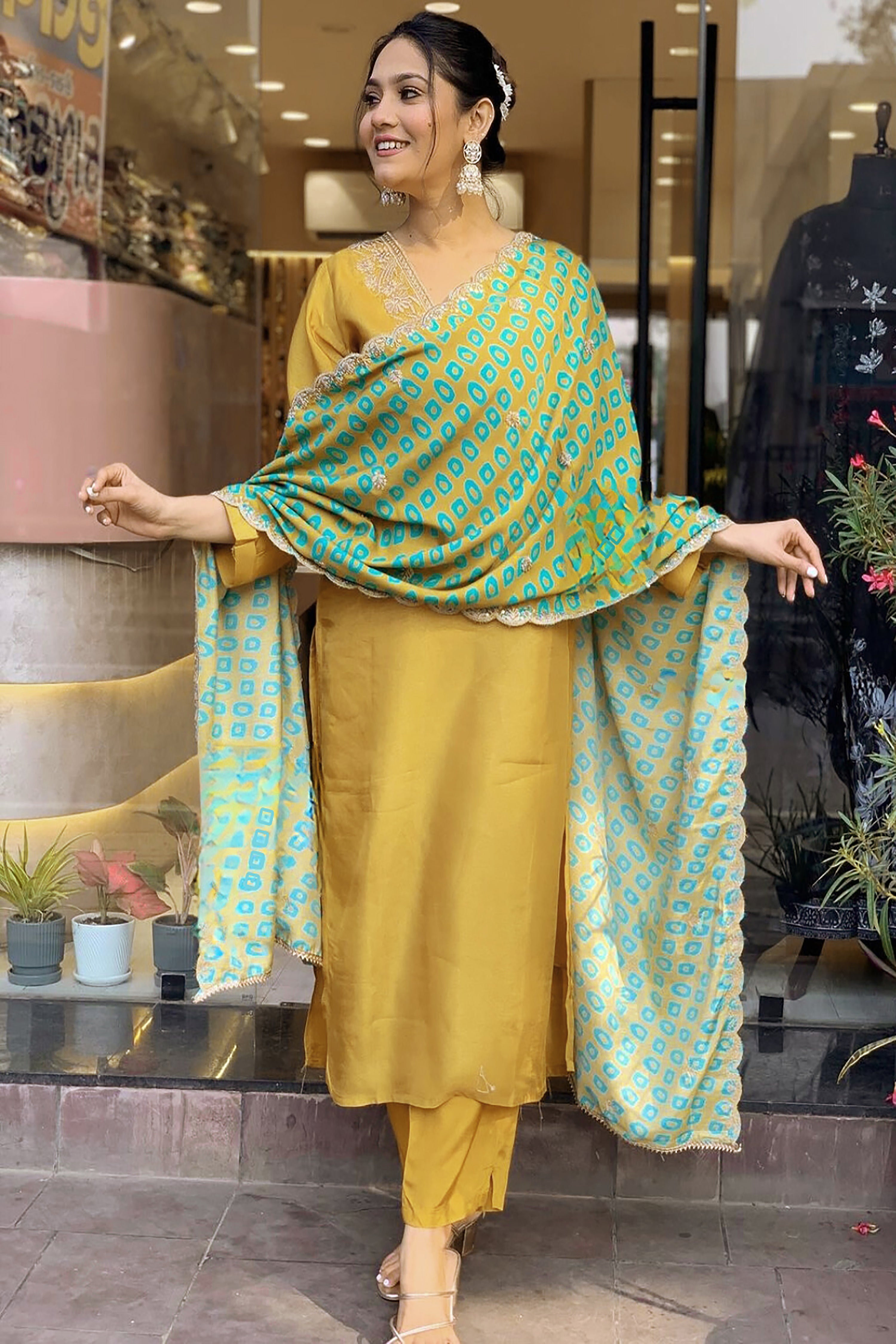 TURMERIC YELLOW KURTI WITH PANT