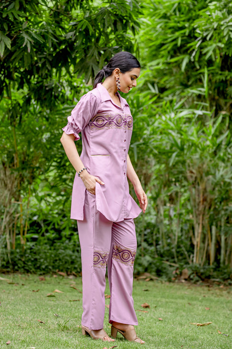 FADED PINK WITH EMBROIDERY CO-ORD SET